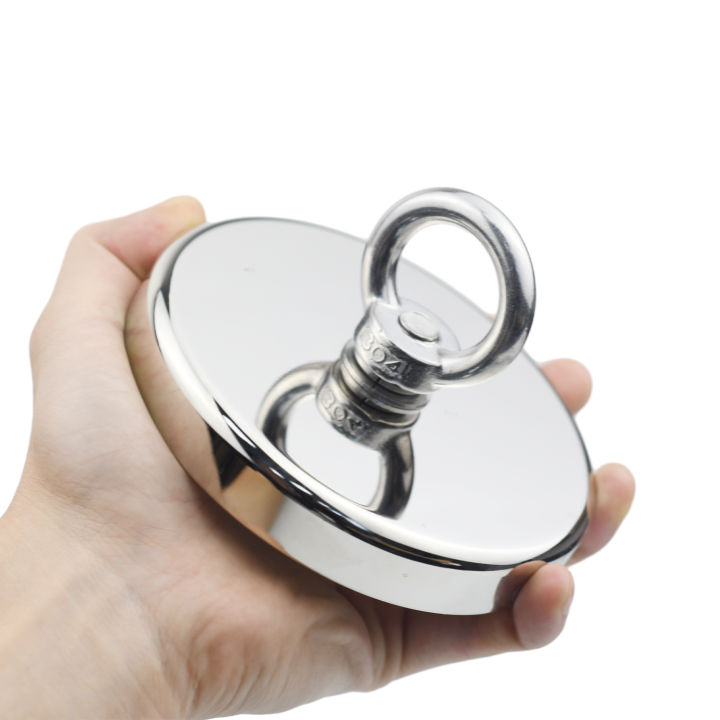 【User-friendly】 Super Strong Fishing Magnet Hooks N52 Heavy Duty Magnet with Countersunk Hole Eyebolt 16-42mm Salvage Searcher Magnets