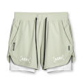 ASRV Mens Quick Dry 2 in 1 Double-deck Shorts Gym Fitness Basketball Jogger Short Pants Summer Sports Workout Bottoms Sweatpants.