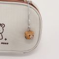 Kawaii Rilakkuma Bell Cartoon Lazy Brown Bear Backpack Pendant Zipper Accessories Students Phone Charm Keychain Decor Girls .