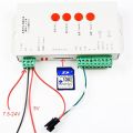 T-1000S Pixel RGB LED Controller T1000S SD Card 2048Pixels Controller For APA102 WS2801 WS2811 WS2812B SK6812 LPD6803 DMX512 LED 2048 Pixel  DC5~24V Similar HD-U6A HD-WF1. 