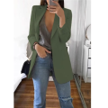 Women's European American Fashion Casual Polo Neck Slim Fit Cardigan Spring Autumn Temperament Coat 2025.