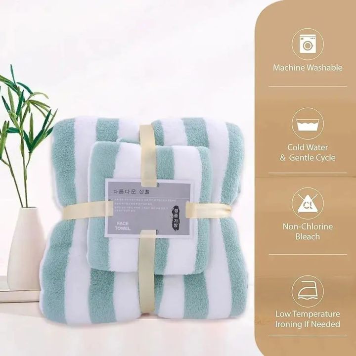 2%20Pcs%20Coral%20Fleece%20Bath%20Towel%20Small%20&%20Large%20Size%20Soft%20Towel%20for%20Women%20Men%20Kids%20Water%20Absorbent%20No%20Lint%20Quick%20Drying%20Towel%20Set%20-%20Image%204