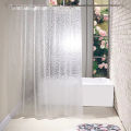 Irregular 3D semi transparent water cube printed decorative bathroom shower curtain waterproof shower curtain set high-end bathr. 