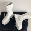 New Mid Calf Boots Women Autumn Winter Fashion Lace-up Ladies Chelsea Zipper Botas Mujer Boots Sports Platform Heel Ladies Shoes. 
