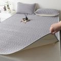 Cooling Bed Sheet Set with Pillowcases Ice Silk & Latex Quilted Breathable Cover Solid Summer Bedding Comfort & Heat Resistance. 
