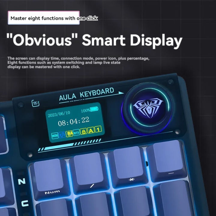 AULA%20F98%20Pro%20V2%20Mechanical%20Keyboard%20F98pro%203-mode%20Wireless%20Bluetooth%20PBT%20Hot-swap%20E-sports%20Customized%20RGB%20Gaming%20Keyboards%20Gift%20-%20Image%202