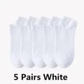 5pairs Mens Socks Boat Black Business Solid Color Breathable Comfortable High Quality Ankle. 