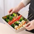 Stainless Steel Rectangle Tray Large Capacity Metal Food Serving Plate Rice Noodle Pan Home Lunch Bento Dishes Storage Organizer. 