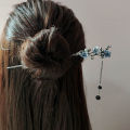 Classic Hair Stick Chopsticks Ink Color Flower Metal Fringe Hairpin For Women Pearl Black Beads Cheongsam Hair Bun Jewelry s.
