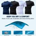 Men's Compression Shirts Summer Short Sleeves Tees T-shirt Gym Workout Fitness Running Tops Undershirts Baselayer Sportswear.