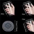 50PCS Disposable Transparent Cups Plastic Cups Lids Transparent Party Weddings Holidays Coffee Milkshakes Cold Drinks.