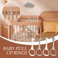 Baby Playpen Pull up Rings Baby Crib Pull up Rings Walking Exercise Aid Supplies for Kids Aged 6-36 Months Standing Assist. 