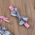 Newborn Baby Girl Flamingo Strap Tops Ruffle Shorts Sunsuit Summer 3pcs Outfits Set 0-24Month. 