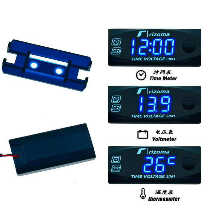 3 in 1 Digital LED Display Meters Universal Voltmeter Clock Thermometer ...