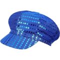 Glitter Sequin Hat Bling Costume Hat Retro Dress up Hat Beret Newsboy Cap Birthday Party Dance Hat Silver.