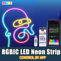 LED Strip with Remote & App, RGB+IC Neon Strip Lights, Flexible Light for Gaming Room, Bedroom Decor Lights, Vibrant Neon Light,. 