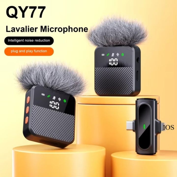 Wireless Lavalier Microphone Lapel Video Recording Mic for iPhone iPad Mini - Noise Reduction for Interview Podcast Vlog