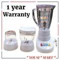 Premium Quality Imported 3 in 1 juicer blender machine ( milkshake jug+ grinder+ blender ) heavy motor original copper winding with 1 year Warranty. 