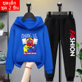 * Thai products * 2 PCs kids clothes hooded sweater + cute cartoon screen print long pants unisex k2142 = long + tku335. 