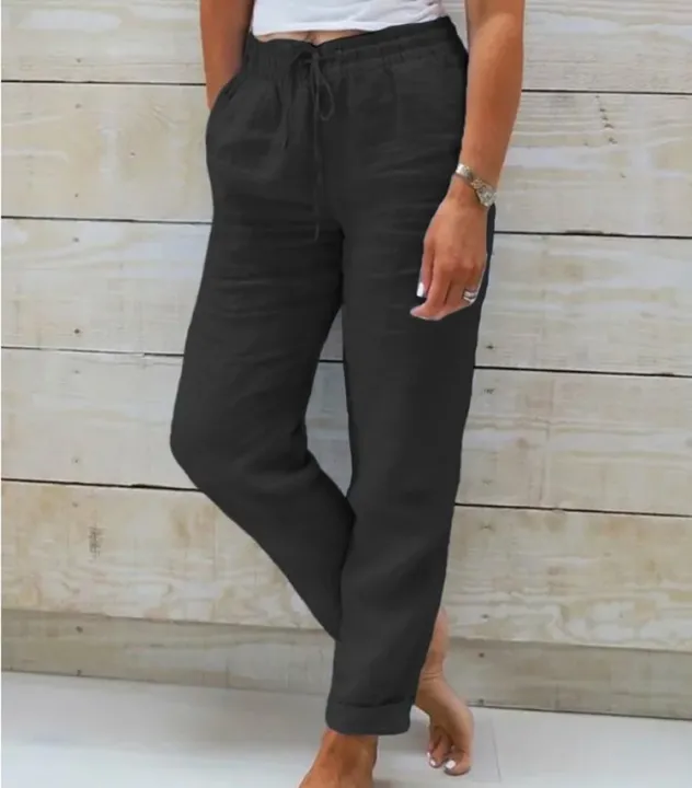 Cotton%20Linen%20Summer%20Pants%20for%20Women%20High%20Waist%20Elastic%20Casual%20Trousers%20Streetwear%20Solid%20Female%20Clothes%202026%20Loose%20Pencil%20Pants%20-%20Image%203