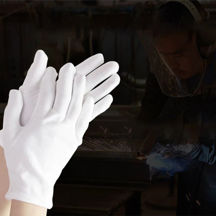 12pcs%20White%20Gloves%20Thin%20Quality%20Control%20Play%20Etiquette%20Labor%20Protection%20Work%20Sweatcloth%20Gloves%20Wear%20Resistant%20White%20Cotton%20-%20Image%203