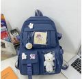 Cute Canvas Backpack for Teenage Girls with Multi Pockets and Waterproof Nylon Material 42cm. 