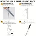 1PC Sharpener Rod Carbon Steel Knife Durable Easy-to-use with Non-Slip Handle Sharpening Blade Rod Knife Kitchen Tools. 