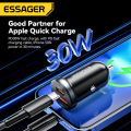 Essager 30W 5A QC 4.0 PD 3.0 USB Car Charger Quick Charge4.0 USB Type C Car Fast Charging For iPhone 12 13 Huawei Samsung Xiaomi.
