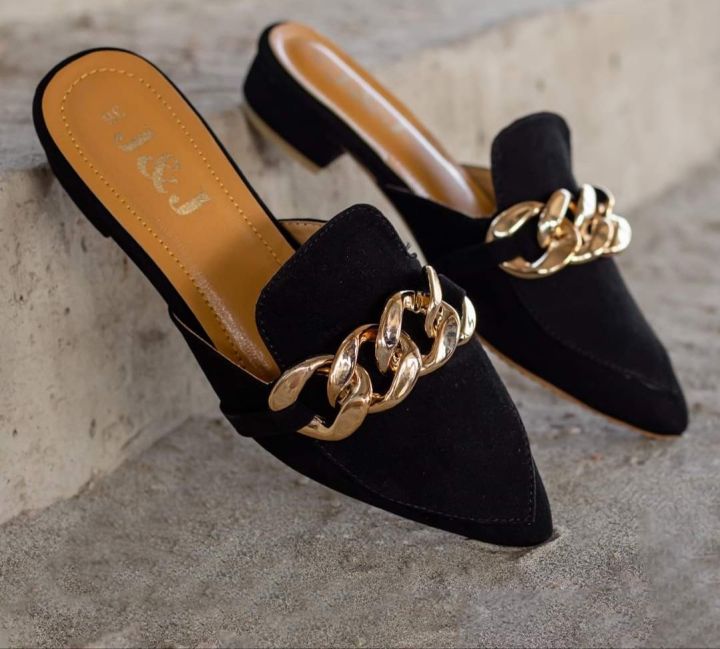 Pamp%20Design%20Gorgeous%20Girls%20Shoes%20-%20Exclusive%20Design%20Ladies%20Semi%20Heel%20Sandals%20-%20Womens%20First%20Choice%20Chain%20Design%20Half%20Lofar%20Style%20Slim%20Heel%20Shoes.%20Girls%20Korean%20Fashionable%20Half%20Cover%20Sandal%20-%20Image%202