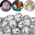 10pcs Christmas Mini Mirror Disco Ball Stage Light Reflective Rotating Bright Silver Glass Ball Wedding Party Cake Home Decor. 
