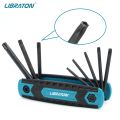 LIBRATON 8 in 1 Folding Allen Wrench Set Metric Allen Key Set Tool Or Folding Tamper Proof Torx Key Set Portable Star Wrench Kit. 
