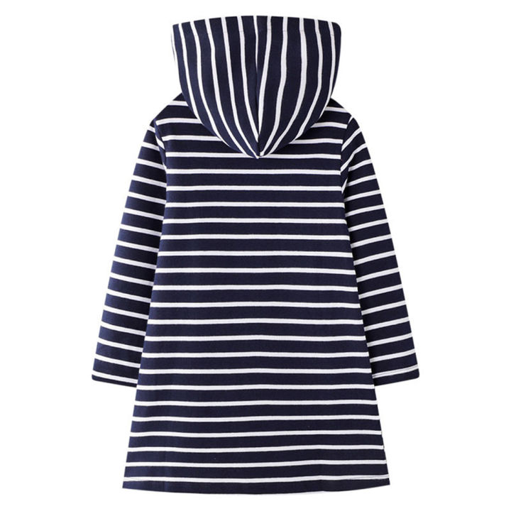 DXTON%20Hooded%20Girls%20Dress%20Flamingo%20Children%20Hoodied%20Dress%20Striped%20Cotton%20Toddler%20Straight%20Dresses%20Applique%20Winter%20Kids%20Daily%20Wear%20-%20Image%203