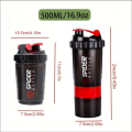 Shaker Bottle With Power Container 2 Tiers Protein Shakes Powder Shaker Bottle Sports Water Bottle Ideal For Sports Gym Fitness. 