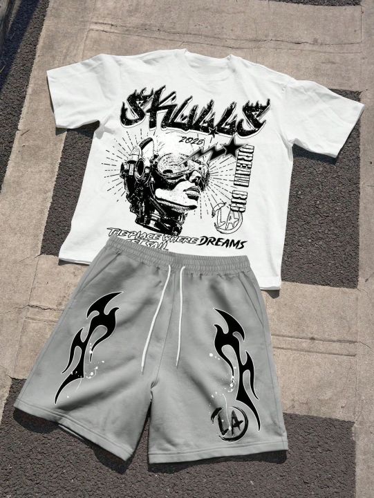 Summer%20Men's%20Fashionable%20Breathable%20Comfortable%20Letter%20Printed%20Round%20Neck%20T-Shirt%20Shorts%20Set%20Outdoor%20Casual%20Top%20-%20Image%203