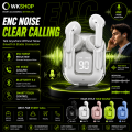 WKSHOP Air 31 Transparent Wireless Earbuds Bluetooth 5.3 TWS Earphones HD Bass Stereo Sound ENC Noise Reduction Gaming Handsfree Touch Control Long Battery Life Charging Case Low Latency Compatible with Android iOS Smartphones Music Ear Buds. 
