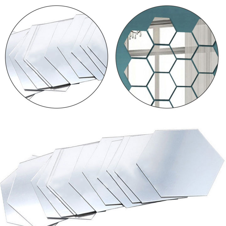 48pcs%20Mirror%20Sticker%20Hexagon%203D%20Waterproof%20and%20Removable%20Wall%20Sticker%20Decal%20Clean%20bright%20tidy%20Suitable%20for%20Living%20room%20bedroom%20-%20Image%206