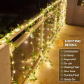 2M 20 LED Green Leaf String Light Garden Lights New Year Decorations String Lamp Wedding Thanksgiving Christmas Decoration. 