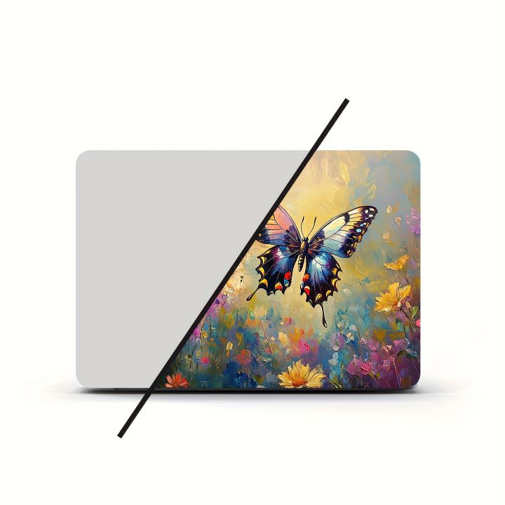 2pcs%20Artistic%20Butterfly%20and%20Flower%20Laptop%20Skin%20-%20PVC%20Burn,%20Waterproof%20and%20Scratch%20Resistant,%20Suitable%20for%20Laptop%20Computers%20-%20Image%204