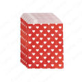 25 pcs Valentine's Day Bags 13x18cm, Red Heart Paper Treat Bags Small Favor Bags for Valentine's Party, Wedding, Birthday.