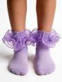 2 Pair Princess Style Frill Trim Socks For Baby Girls/Toddlers/Kids.