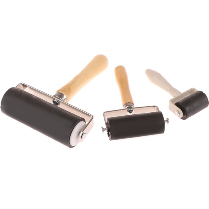 3 Sizes Rubber Roller Brayer Ink Painting Printmaking Roller Art Craft Projects Ink Stamping Tool Paint Roller