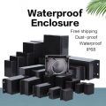 Electrical Flame-Retardant Waterproof Box, Outdoor Sealed Distribution Box, Black Waterproof Plastic Junction Box.