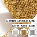 2meters 2/3/4mm Stainless Steel Extension Chain for Bracelet DIY Jewelry Making Accessories. 