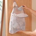 1pc Honeycomb Mesh Laundry Bag with Zipper - Wall-Mounted, Multi-Functional Clothes Storage Organizer for Bedroom & Bathroom. 