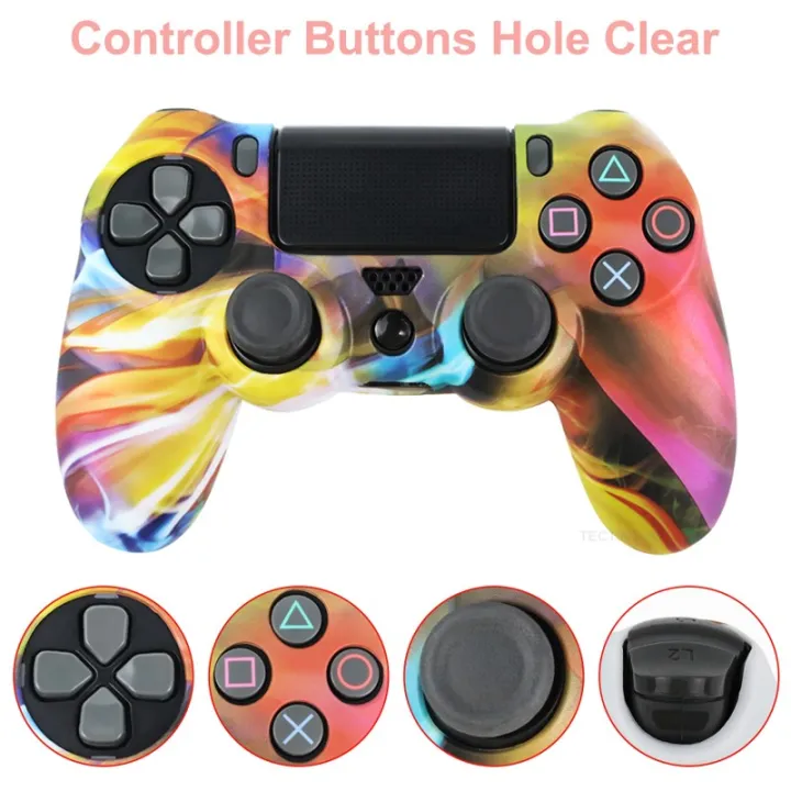 Silicone%20Case%20For%20PS4%20Controller%20Gamepad%20Cover%20Shell%20For%20Dualshock%204%20Joystick%20with%202%20Thumbsticks%20Grips%20Caps%20Accessories%20-%20Image%205