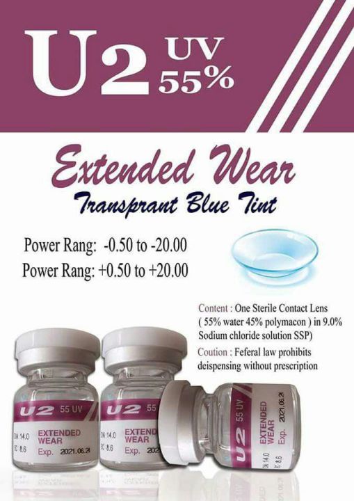 U2 transparent contact lenses extended wear tinted