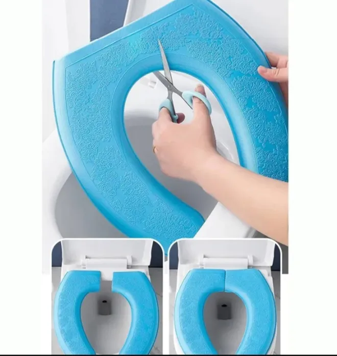 Comod%20seat%20cover%202%20Pcs%20Foam%20Toilet%20Cover%20Waterproof%20Bathroom%20Toilet%20Seat%20Reusable%20Silicone%20multicolor%20Toilet%20-%20Image%204