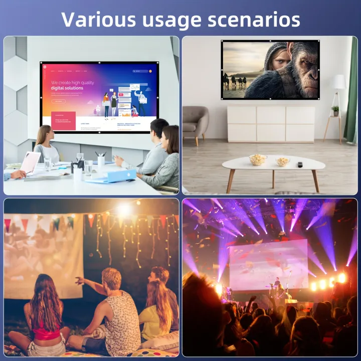 60%2072%20100%20120%20150%20Inch%2016:9%20Portable%20Wrinkle%20Free%20Lightweight%20Projector%20Screen%20Home%20Outdoor%20Front%20Rear%20Projection%20Curtain%20Fabric%20-%20Image%204