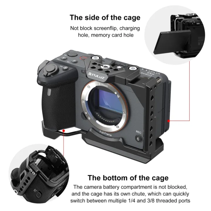 PULUZ%20Video%20Camera%20Cage%20For%20Sony%20ILME-FX30%20/%20FX3%20for%20Sony%20Camera%20Metal%20Cage%20Stabilizer%20Rig%20with%20NOTA%20Slider%20-%20Image%204