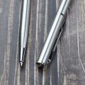 Pocket Stainless Steel Ballpoint Pen 0.7mm Black Blue Ink Refill Portable Mini Metal Ballpen Stationery Office School Supplies.